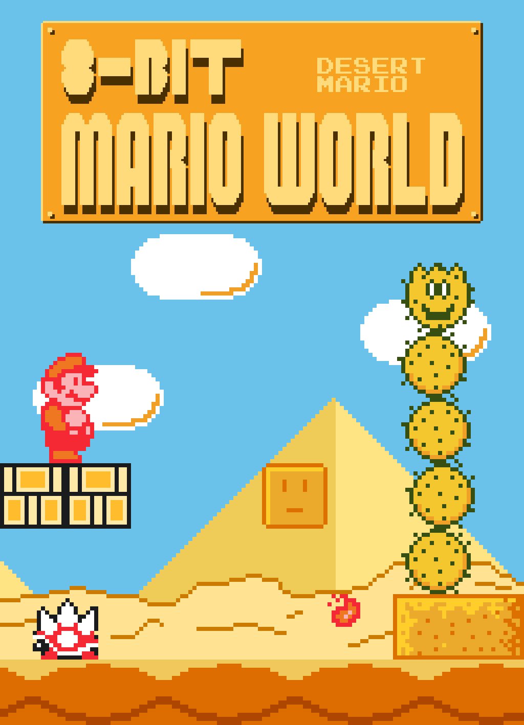 8-bit Mario World: Desert Mario - Super Nintendo ROMs Hack - Download