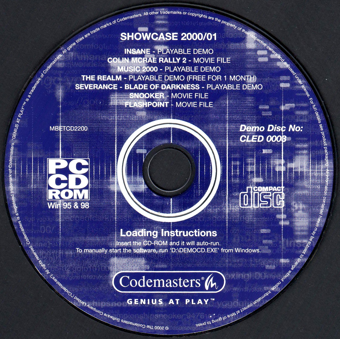 Codemasters Demo Disk